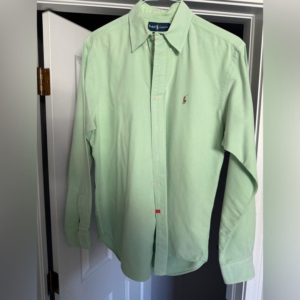 Ralph Lauren Light Green Button Down Shirt 16 34/35